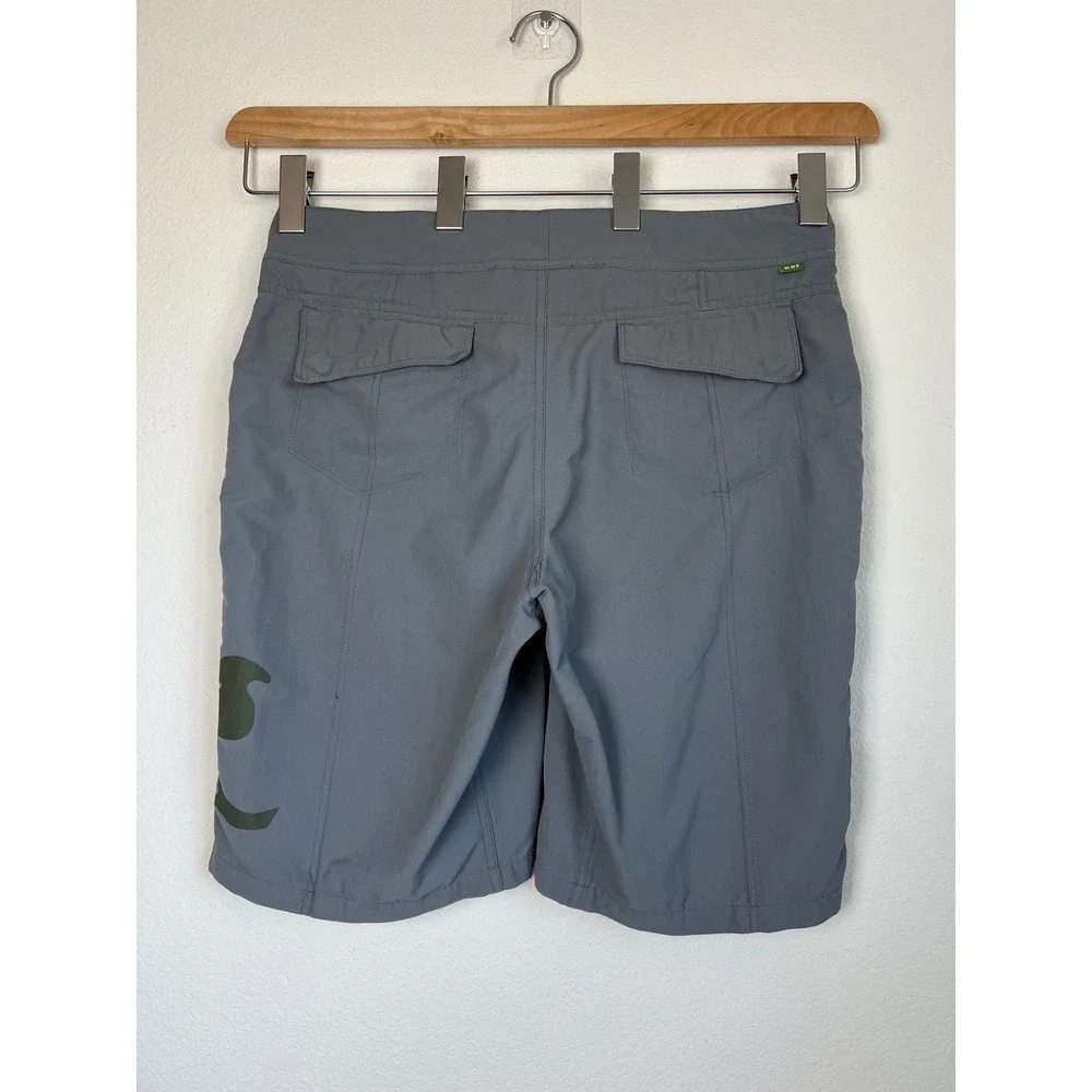 REI Co-op Womens Gray Hiking Shorts Size 12 UPF 50 Quick Dry Outdoor Trail Leaf